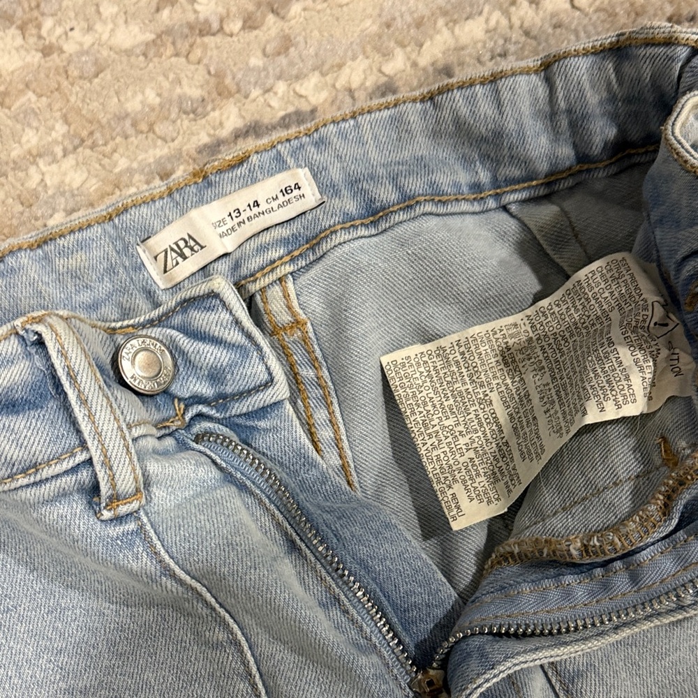 Zara Kids Light Blue Cargo Jeans - Picture 3 of 7